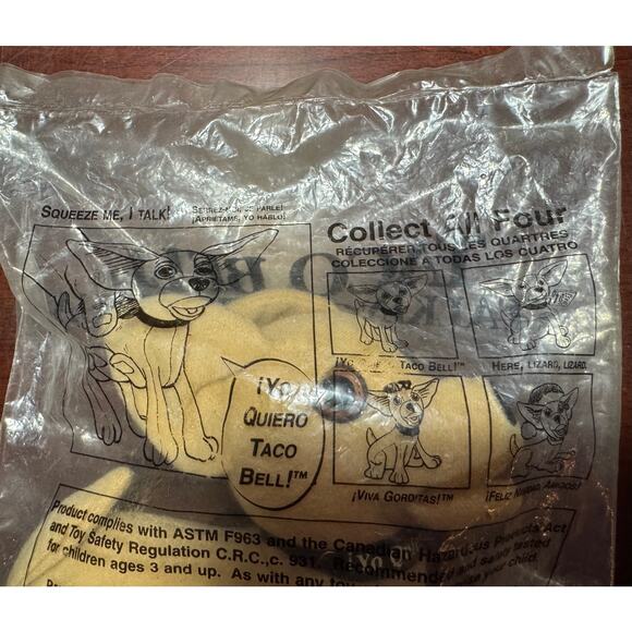 1998 Taco Bell Dog Plush Chihuahua Talking Toy Dog Sealed Mexican Restaurant - Picture 5 of 8